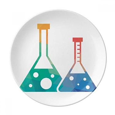Imagem de Dois frascos cônicos estampa química prato decorativo de porcelana salver louça de jantar