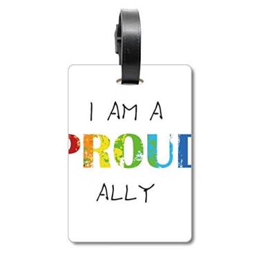 Imagem de LGBT Bandeira de Arco-íris Proud Ally Mala Etiqueta Identificador Etiqueta de Bagagem Etiqueta para Bagagem