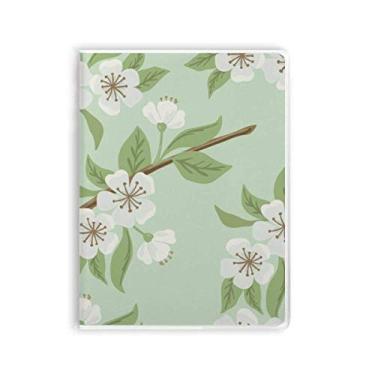 Imagem de Caderno de plantas de desenho de pêssego branco, capa de goma