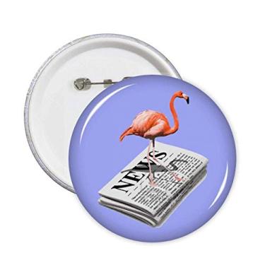 Imagem de Suportes de jornais de flamingo, alfinetes, emblema, botão, emblema, decoração, 5 peças