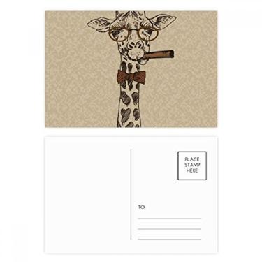 Imagem de Conjunto de cartões postais de aniversário com desenho de girafa marrom