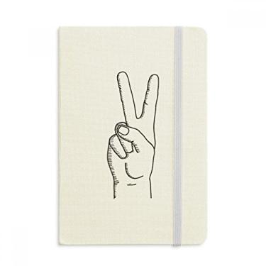 Imagem de Victory Gesture Line Desenho Padrão Caderno Oficial Tecido Rígido Diário Clássico