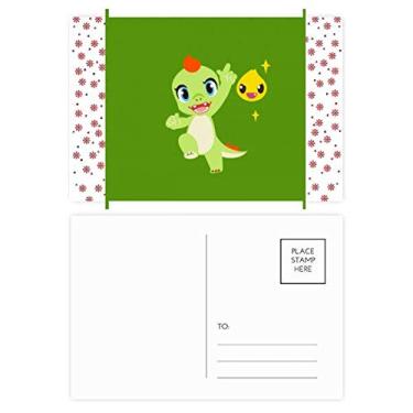 Imagem de Dinosaur Kingdom Love You Christmas Flower Celebration Cartão postal Blessing Mailing Card