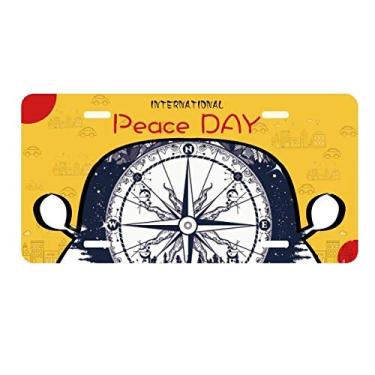 Imagem de DIYthinker Bússola florestal iceberg padrão arte placa placa etiqueta decoração carro dia da paz