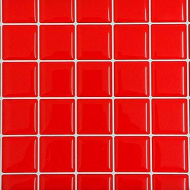 Imagem de Pastilha Adesiva Vermelho Cereja Resinada Kit 4 Placas