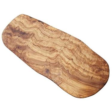 Imagem de Naturally Med - Tábua de corte/tábua de queijo grande de madeira de oliveira - 49,5 cm. Tábua de corte de madeira de oliveira, tábua de queijo, tábua de charcutaria, tábua de servir. Natural, rústico,