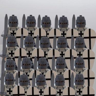 Imagem de 21pcs/lot cruzado romano comandante soldados cavaleiros medievais