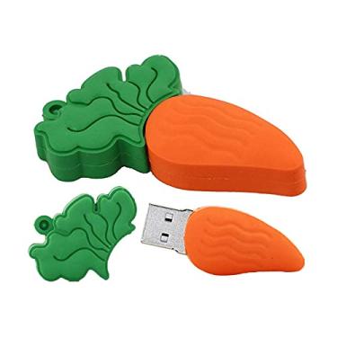 Imagem de Pen Drive USB em forma de cenoura de 16 GB USB 2.0 Memory Stick U Disk PenDrive Pen Drive USB Drive Flash Disk USB Stick (laranja)