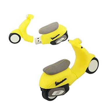 Imagem de Flash Drives USB em forma de motocicleta de 128 GB, pen drive de memória, pen drives pen drives USB Flash Disk Pen Drive U Disk USB 2.0 Pen Drive (amarelo)