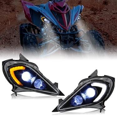 Imagem de SAUTVS Faróis de LED farol alto e baixo faróis dianteiros DRL luz de seta para Yamaha YFZ 450 YFZ450R YFZ450X Wolverine 450 350 Raptor 250 350 Raptor 700 2006-2024 acessórios (2 peças)