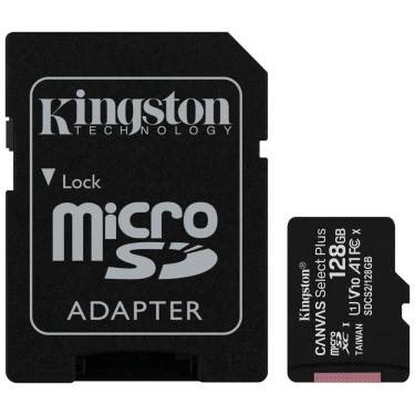 Imagem de Cartão 128GB MicroSD com Adaptador SD - Classe 10 - Velocidade até 100MB/s - Kingston SDCS2-128GB