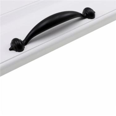 Imagem de Puxadores de armário preto de liga de zinco, estilo americano, porta de armário de cozinha, puxadores de gaveta, ferragens de móveis da moda, 5036,12.2cm