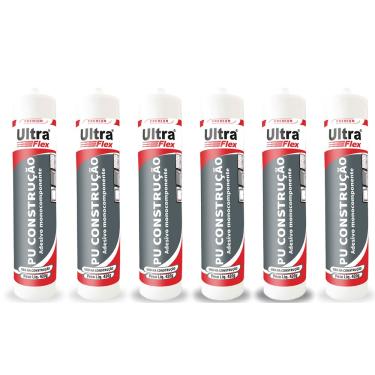 Imagem de Kit 6 Selante Vedante Poliuretano PU Ultraflex Bege Bisnaga 400g ITW