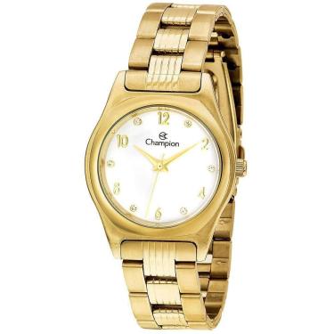 Imagem de Relógio CHAMPION feminino analógico dourado branco CN28375H