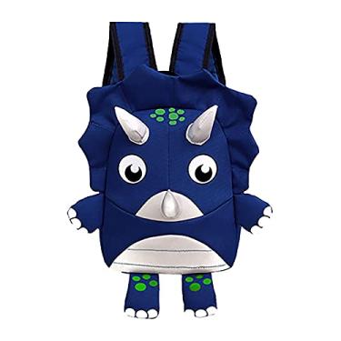 Imagem de Mochila infantil pequena mochila escolar bonito dinossauro desenho animado animal 40l (azul escuro, tamanho único), Azul escuro, One Size, Mochilas Tote