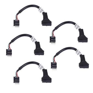Imagem de 1/2/5pcs/Set USB Converter Adapter Fit Compatible Cd-rom/floppy Drive Panel USB 3.0 20 Pin Male To USB 2.0 9 Pin Motherboard Female Cable (Color : 5pcs-01)