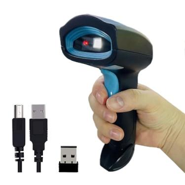 Imagem de Scanner de código de barras sem fio Bluetooth automático 2D QR Code Scanner sem fio para sistema POS, leitor de código de barras de digitalização de tela 1D PDF417 para inventário de armazém,