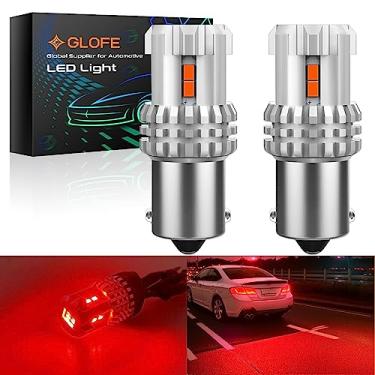 Imagem de GLOFE 1156 Lâmpadas LED de cauda de freio vermelho super brilhante 7506 1156A 1003 1141 P21W lâmpada LED para luzes de parada de estacionamento 2023 nova atualização (pacote com 2)