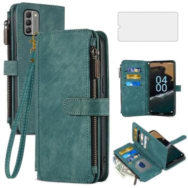 Imagem de Asuwish Capa de telefone para Nokia G400 5G capa carteira e protetor de tela de vidro temperado couro flip porta-cartão de crédito suporte cordão alça de pulso acessórios de celular robusto G 400 400G
