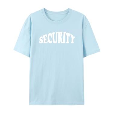 Imagem de Camisetas estampadas engraçadas para homens, design de segurança, Azul-bebê, P