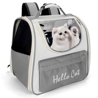 Imagem de Mochila Transporte Pet Gato Cachorro Animais Pequeno Medio Porte Bolso Ar Ventilado Bolsa Vista Panoramica