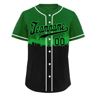 Imagem de AWSOLE Camisetas de beisebol personalizadas com design urbano uniforme de equipe de baixo para baixo, camisas masculinas, número de nome costurado, Estilo 4, P