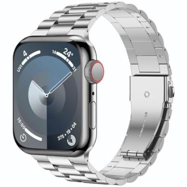 Imagem de iiteeology Pulseira de aço inoxidável de luxo de 46 mm/49 mm/45 mm/44 mm, prata