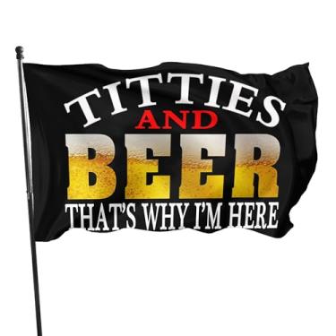 Imagem de Cerveja, é por isso que estou aqui em 3 x 1,5 m bandeira decoração externa durável bandeira de jardim pátio decoração de gramado bandeira preta