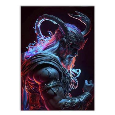 Imagem de Placas Decorativas Deuses Mitologia Grega e Nordica Estilo Gamer Varios Modelos Decoração Quarto Sala