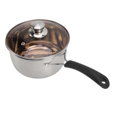 Imagem de Panela de Molho Com Tampa, Panela de Leite de Aço Inoxidável Com Alça única Longa Panela Multiuso para Aquecer, Cozinhar e Ferver Leite, Espaguete, Sopa