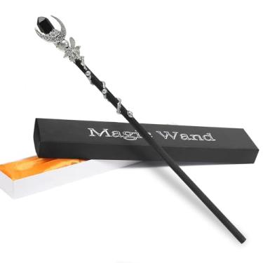 Imagem de Bubbmi Witch Magic Wand，Wizard Halloween Christmas Cosplay Accessories Sorcerer Collection Witchcraft Props with Gift Box (HEI-4new)