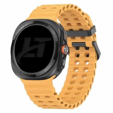 Imagem de Pulseira Ondas LTimports compativel com Galaxy Watch Ultra 47mm Sm-L705 / Sm-L705F LTE (LT-Mostarda)