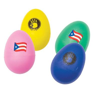 Imagem de 5d2 Percussion Conjunto de 4 coqueteleiras de plástico com bandeira de Porto Rico - agitadores musicais de percussão manual - Instrumentos de percussão de Maracas (5D2PRSHAKERS)