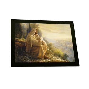 Imagem de BHARDO Quadro Decorativo Jesus Cristo Na Montanha Pintura, 24 cm x 34 cm