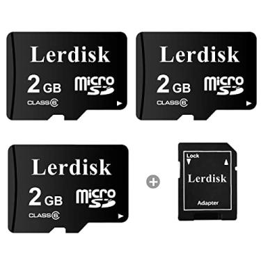 Imagem de Cartão Micro SD Lerdisk 2GB Pacote com 6 unidades MicroSD C6 a granel com adaptador SD produzido por licenciado autorizado (2GB x 3)