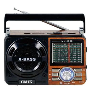 Imagem de Rádio Portátil Am Fm A Pilha E Energia Usb Recarregável Bluetooth - IN