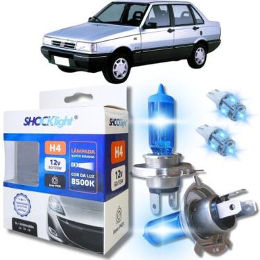 Imagem de Kit par lâmpadas super branca conector h4 8500k shocklight + par leds 
