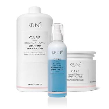 Imagem de Kit Keune Care Keratin Smooth Shampoo Litro Mask Phase (3 produtos) - 