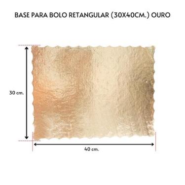 Imagem de Kit 10 Unidades Cake Board Para Bolo Retangular 30x40cm.Ouro - TAMAROZ
