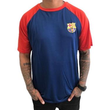 Imagem de Camiseta Balboa Fit Barcelona Masculino - Marinho e Vermelho, Marinho,