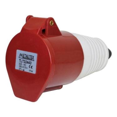 Imagem de Acoplamento Blindado 3P+T 32A 415V Vermelho Metaltex, Vermelho