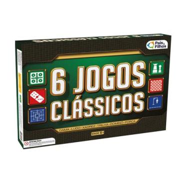Imagem de Jogo de Tabuleiro 6 Jogos Clássicos Dama Xadrez Ludo Trilha Dominó Lud