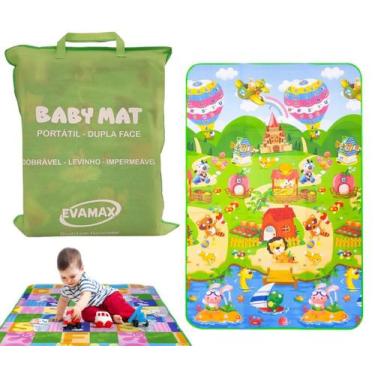 Imagem de Tapete Infantil Dupla Face Impermeável Dobrável Com Sacola - Evamax, S