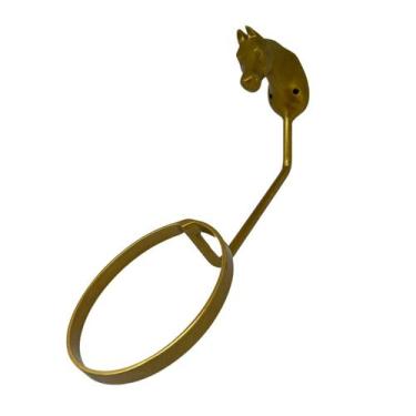 Imagem de Suporte para chapéu de arco cabeça cavalo dourado organizador pendurad