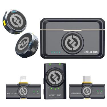 Imagem de Microfone Sem Fio Duplo Hollyland Lark M2 Combo Conector Usb-c Lightni