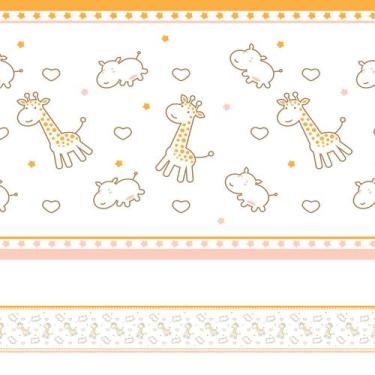 Imagem de Faixa Decorativa Infantil Girafa e Hipopótamo 12mx15cm - Quartinhos