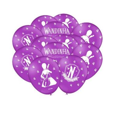 Imagem de 25 Bexigas Balão N9 Decoração Wandinha Festa Aniversário - Fastcolor