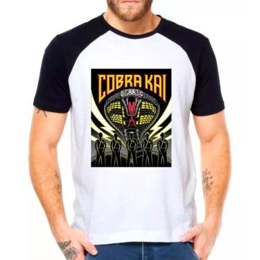 Imagem de Camiseta Masculina Raglan Branca Cobra Kai 06 - DESIGN CAMISETAS, Pret