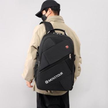 Imagem de Mochila Unissex Notebook com Cadeado, Entrada para USB/ Fone de ouvido