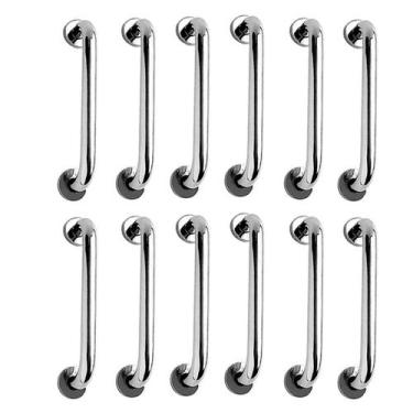 Imagem de Alça de Apoio Inox 30cm Barra Kit 12 Unidades Idoso Acessibilidade Ban